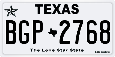 TX license plate BGP2768