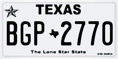 TX license plate BGP2770