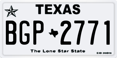 TX license plate BGP2771