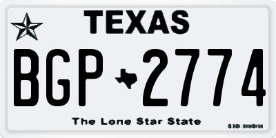 TX license plate BGP2774