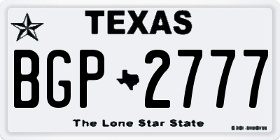 TX license plate BGP2777
