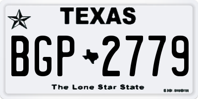 TX license plate BGP2779
