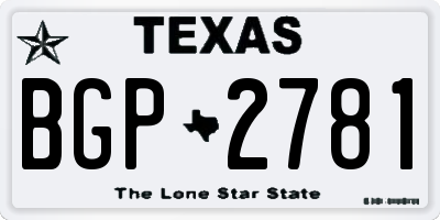 TX license plate BGP2781