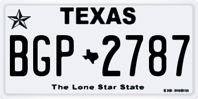 TX license plate BGP2787