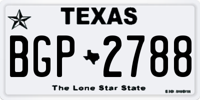 TX license plate BGP2788