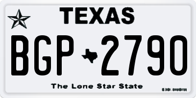 TX license plate BGP2790