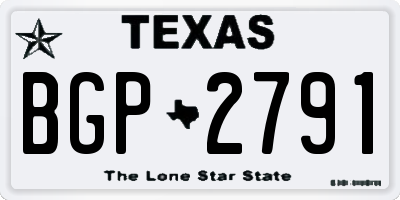 TX license plate BGP2791
