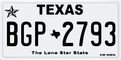 TX license plate BGP2793