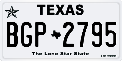 TX license plate BGP2795