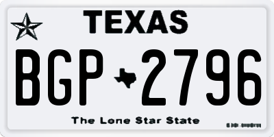 TX license plate BGP2796