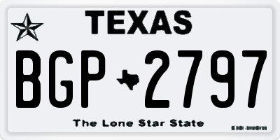 TX license plate BGP2797