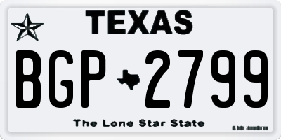 TX license plate BGP2799