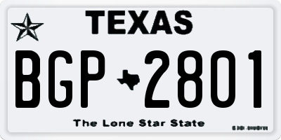 TX license plate BGP2801