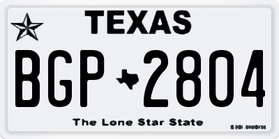TX license plate BGP2804