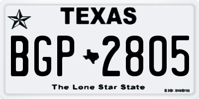 TX license plate BGP2805