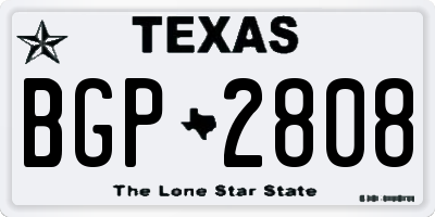 TX license plate BGP2808