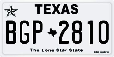 TX license plate BGP2810