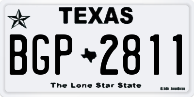 TX license plate BGP2811