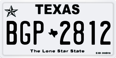 TX license plate BGP2812