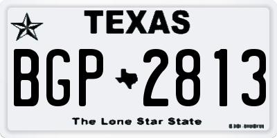 TX license plate BGP2813