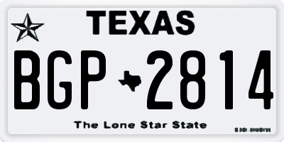 TX license plate BGP2814