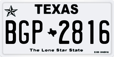 TX license plate BGP2816