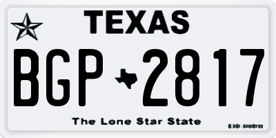 TX license plate BGP2817