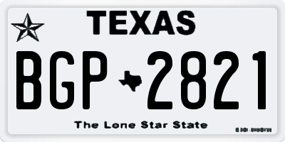 TX license plate BGP2821