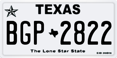 TX license plate BGP2822