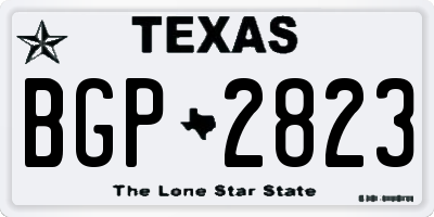 TX license plate BGP2823