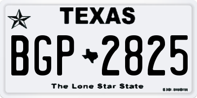 TX license plate BGP2825