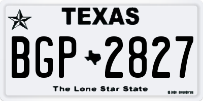 TX license plate BGP2827