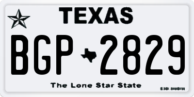 TX license plate BGP2829
