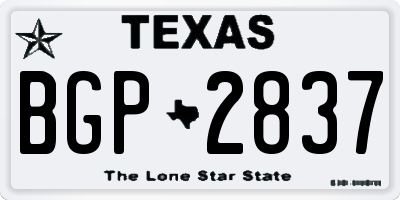 TX license plate BGP2837