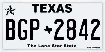 TX license plate BGP2842