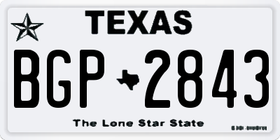 TX license plate BGP2843