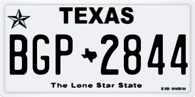 TX license plate BGP2844