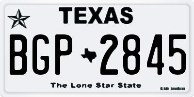 TX license plate BGP2845