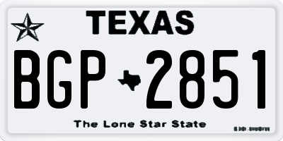 TX license plate BGP2851