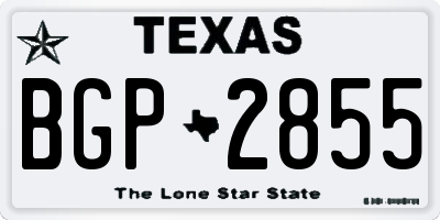 TX license plate BGP2855