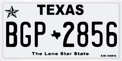 TX license plate BGP2856