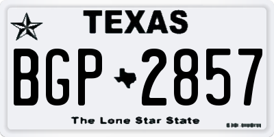 TX license plate BGP2857