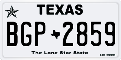 TX license plate BGP2859