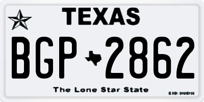 TX license plate BGP2862