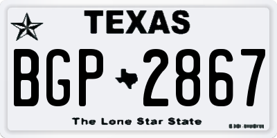 TX license plate BGP2867