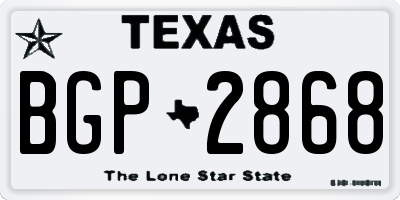 TX license plate BGP2868