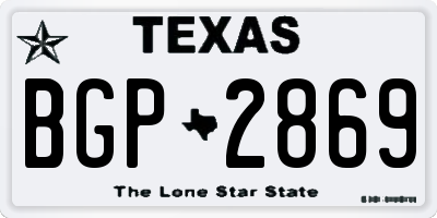 TX license plate BGP2869