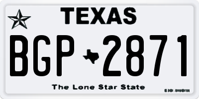 TX license plate BGP2871
