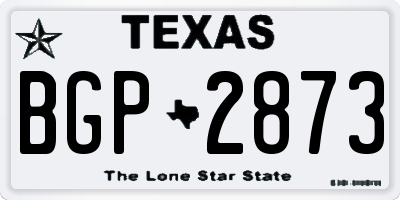 TX license plate BGP2873