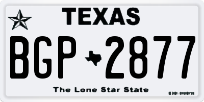 TX license plate BGP2877
